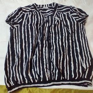 Black & white striped blouse